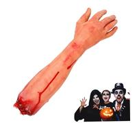 Brazo Cortado Realista Accesorio de Halloween de Miedo Falso Parte del Cuerpo decoración de Vinilo para casa embrujada, Fiesta de Trucos, configuración de Escena de Terror, Lado al Azar