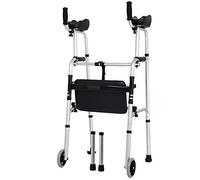 Brazo de aluminio que puede arrastrar el andador con asiento suave, bastón antideslizante con estrella de luz