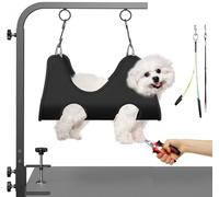 Brazo de aseo ajustable para perros con abrazaderas: soporte de aseo para mascotas de altura ajustable de 42 pulgadas con hamaca y soportes para el pelo que no se sientan, ideal para el aseo en el