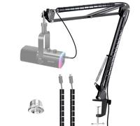 Brazo de brazo compatible con micrófono dinámico Fifine (AM8), brazo de micrófono para Fifne XLR/USB Gaming Podcast Grabación PC Mic, soporte de micrófono de tijera ajustable YOUSHARES