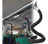 Brazo de Captura de Humos de Acero Inoxidable, Giratorio 360°, Manguera de aspiración Industrial de 3 m/9,8 pies, fácil posicionamiento para la recolección de Polvo en talleres, Soldadura y