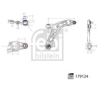 Brazo de control Eje delantero, derecha Brazo oscilante transversal 179124