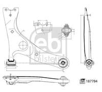 Brazo de control Eje delantero, derecha Brazo oscilante transversal 187784