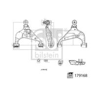 Brazo de control, suspensión de ruedas FEBI BILSTEIN 179168 eje delantero, izquierda, parte inferior