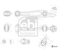 Brazo de control posterior Brazo oscilante transversal 186263 FEBI BILSTEIN