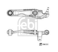 Brazo de control posterior Brazo oscilante transversal 196151 FEBI BILSTEIN