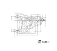 Brazo de control, suspensión de ruedas FEBI BILSTEIN 183804 eje delantero, derecha,