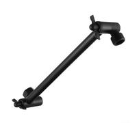 Brazo de ducha ajustable para baño, extensión de ducha de latón de 11 pulgadas con junta giratoria antifugas, acabado cromado o negro, compatible con cabezales de ducha estándar y (negro)