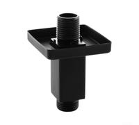 Brazo de ducha con brida, extensión recta de montaje en techo, cuadrado de 3 pulgadas, diseño a prueba de fugas de acero inoxidable, compatible con G1/2 a NPT1/2, acabado negro para reemplazo de
