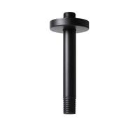 Brazo de ducha negro con brida, brazo de ducha montado en el techo de 8 pulgadas para cabezal de ducha fijo, brazo de repuesto redondo de ducha de baño, brazo de tubo de ducha recto NPT de 1/2 pulgada