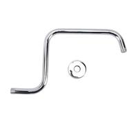 Brazo de ducha para ducha elevada Brazo de ducha empotrado, fácil instalación, acero inoxidable, estable, en forma S. Tubo elevador for baño hoteles(Silver)