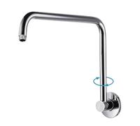 Brazo de ducha para ducha elevada Brazo de ducha giratorio 360 grados con cabezal tipo lluvia y extensión ajustable brida for baño estándar(Chrome)