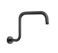 Brazo de ducha para ducha elevada Brazo extensor for cabezal de ducha, elevadores cuello cisne con bridas, tubo for alto for baño, 13 pulgadas(Black)