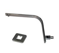 Brazo de ducha para ducha elevada Brazo y brida de ducha pared gran altura, negro/cromado, elevador cuadrado tipo lluvia(Chrome)