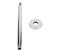 Brazo de Ducha Redondo de Acero Inoxidable, 25cm, Cromado, Extensión Ajustable para Lluvia y Techo, Instalación Sencilla