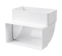 Brazo de esquina de 90 grados vertical Canal de ventilación 220x90 mm Conexión de tubo rectangular Blanco PVC Ángulo de 90° Brazo de canal recto para conexión de tubo Canal plano Conexión VENTS 9292