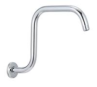 Brazo de Extensión de Aspersores de Ducha con Brida de 33cm, Tubo Vertical de Aspersores de Ducha en Forma de Voolan S, Conexión Estándar de 1/2 "de Curva de Cuello de Ganso Largo de Acero Inoxidable