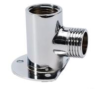 Brazo de extensión de cabezal de ducha de acero inoxidable, baño montado en la pared, conector de manguera inferior de accesorio, acabado cromado de 30 cm de longitud con base de montaje para baño de