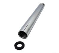 Brazo de extensión de cabezal de ducha, tubo recto G1/2 de acero inoxidable para accesorios de baño montados en la pared, tubo resistente a la corrosión con arandelas de goma y cinta de sellado