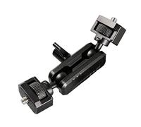 Brazo de extensión de doble cabezal de bola con perilla para cámara de acción, rotación de 360 grados, soporte de montaje extensible, agarre ergonómico