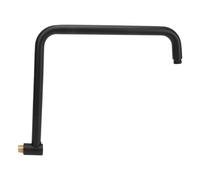 Brazo de extensión de ducha en forma de S con brida, tubo de cabezal de ducha giratorio de acero inoxidable, extensor de gran altura estándar G1/2 (Negro)