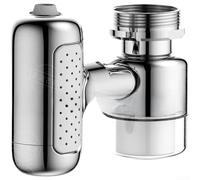 Brazo de extensión de grifo ajustable de 360 grados con 4 funciones de pulverización, integración de aireador de filtro y antiingeniería para uso diario