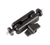 Brazo de extensión giratorio de 360 grados con doble cabezal de bola, soporte de montaje extendido de aluminio para cámara de acción, micrófono, soporte de cámara portátil ligero y resistente
