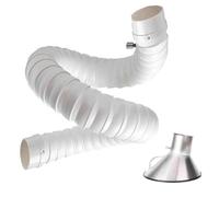 Brazo de extracción articulado y flexible, Manguera extractora de humos Campana articulada Blanco Negro Múltiples tamaños Grabadores láser Soldadura(Wh(l 1.5m/4.9ft),Id 160MM/6 2/7 In)