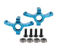 Brazo de la mangueta de dirección de aleación de aluminio, buje de dirección RC para el coche de carreras XTE 1/10, mangueta duradera y ligera con rodamientos de precisión, (Azul)