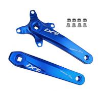 Brazo de manivela de bicicleta MTB 170 mm Agujero cuadrado 104BCD Bicicleta de montaña Aleación de aluminio Durable izquierda y derecha 4 garras Brazos de manivela (Color: azul, tamaño: 170 mm)
