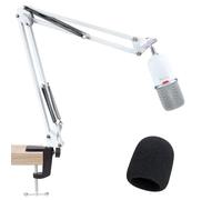 Brazo de micrófono blanco HyperX SoloCast compatible con Hyper x SoloCast, brazo de micrófono con filtro pop, mejora la calidad del sonido, brazo de micrófono blanco para Hyperx SoloCast SUNMON