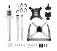 Brazo de Monitor Doble apilable Vertical Soporte de aleación de Aluminio Ajustable con de amortiguación para Pantallas de 32 Pulgadas y portátiles de 10 a 15,6 Pulgadas Plata