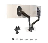 Brazo de monitor dual: se adapta a monitores planos/curvos de alta resistencia de 17 a 35 pulgadas, brazos de resorte de gas ajustables de movimiento completo que soportan 16 kg por brazo con