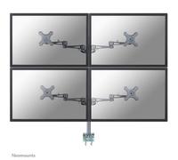 Brazo de monitor Neomounts FPMA-D935D4 para 4 pantallas 10-27" plateado y ajuste manual