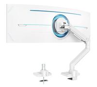 Brazo de monitor resistente de alta calidad para pantallas de 17 a 49 pulgadas de hasta 44 libras, soporte de escritorio totalmente ajustable ultra ancho de una sola abrazadera, VESA 75 x 75/100 x 100