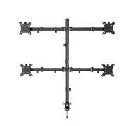 Brazo De Montaje De Escritorio Ajustable Gembird Ma-d4-01 Para 4 Pantallas (rotación, Inclinación, Giro), 13"-32", Hasta 10 Kg Por Pantalla