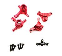 Brazo de nudillo delantero de aleación y vertical trasero para RC Tamiya TT02 Actualización de piezas (rojo)