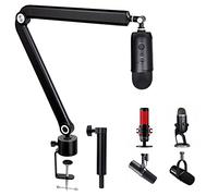 Brazo de soporte de micrófono con tubo de extensión - Brazo de micrófono compatible con HyperX QuadCast, brazo de micrófono de ajuste de altura de metal pesado para QuadCast, Blue Yeti, Shure MV7