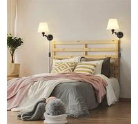 Brazo Largo Dormitorio Aplique de Pared Interior E27 Negro Lámpara de Pared con Interruptor Enchufe Cable Vintage Escalera Salon Industrial Metalico Luz de Pared Ajustable Pantalla de Tel (2 Piezas)