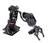 Brazo Mecanico, Brazo Robótico 6DOF, Metal Completo Programable Kit de Garra de Abrazadera de Brazo Mecánico de Robot, Robot Manipulador de Escritorio Piezas de Robots Industriales