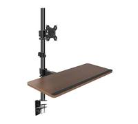 Brazo Monitor Soporte de escritorio for un solo monitor con bandeja for teclado, brazo de montaje for monitor de altura ajustable con base de abrazadera en C for la mayoría de pantallas de 17" a 40",
