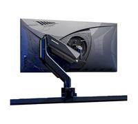 Brazo Monitor Soporte for monitor individual de 17 a 45 pulgadas, brazo de aluminio for monitor con resorte de gas, soporte ajustable, VESA 75/100 mm con abrazadera y base con ojal, soporta hasta 35 l