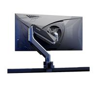 Brazo Monitor Soporte for monitor individual de 17 a 45 pulgadas, brazo de aluminio for monitor con resorte de gas, soporte ajustable, VESA 75/100 mm con abrazadera y base con ojal, soporta hasta 35 l