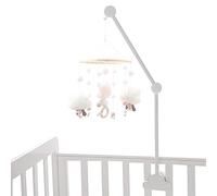 Brazo Móvil para Cuna, Diseño de Nube de Madera, Colgador Móvil para Bebé Ajustable Desmontable, Brazo de Cuna Ajustable en Altura para Campanas y Campanas de Viento, 70 cm, Blanco