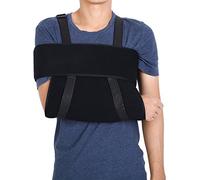 Brazo Soporte de Hombro Totalmente Ajustable Brazalete rotador y Soporte de Codo con inmovilizador Banda para Hombres Mujeres y niños Negro(M)