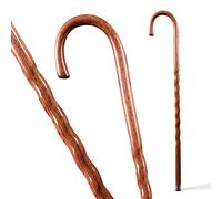 Brazos Bastón de madera hecho a mano, roble trenzado, mango estilo torcido, para hombres y mujeres, fabricado en los Estados Unidos, rojo, 37 pulgadas