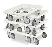 BRB 6 ruedas logísticas para cajas de 600 x 400 mm, capacidad de carga de 250 kg, color blanco