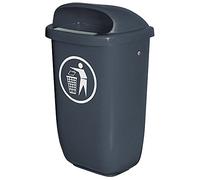 BRB Contenedor de basura para exteriores, capacidad 50 litros, según DIN 30713 (antracita)
