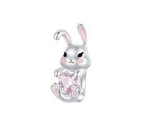 BRBRB Abalorios de huevo de Pascua de plata de ley 925, compatibles con pulseras Pandora/Troll, suministros for hacer joyas de primavera for mujeres y adolescentes (agujero de 0,45 cm)(BSC998)