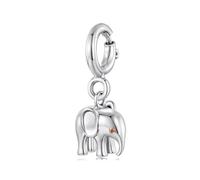 BRBRB Charm de elefante en plata de ley S925 con cierre de mosquetón: un bonito colgante de animal for pulseras DIY, joyas compatibles con Pandora y llaveros. Un regalo de la suerte for cumpleaños y N